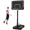 Portable Basketball Hoop &amp; Goal with Vertical Jump Measurement; Outdoor Basketball System with 6.6-10ft Height Adjustment for Youth; Adults