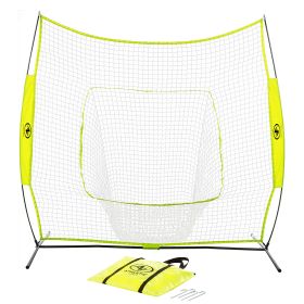 Athletic Works 7ft x 7ft Hit Pitch Training Net for Baseball Softball Protective Screens 11.02lb