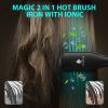 Hair Straightener Brush with Ionic Generator by MiroPure, 30s Fast MCH Ceramic Even Heating, 11 Temperature Control, Professional for Straightening or