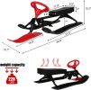 Snow Racer Sled Winter Sport Ski Sled Slider Board with Steering Wheel and Twin Brakes