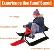 Snow Racer Sled Winter Sport Ski Sled Slider Board with Steering Wheel and Twin Brakes