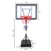 Portable Movable Swimming Pool PVC Transparent Backboard Basketball Stand (Basket Adjustment Height 1.15m-1.35m) Maximum Applicable For 7 # Ball XH