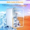 6L/1.6GAL Portable Beauty Fridge Mini Cosmetic Refrigerator AC/DC Skincare Makeup Cooler Warmer with Mirror Door 3-Brightness Light for Bedroom Travel