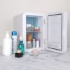 6L/1.6GAL Portable Beauty Fridge Mini Cosmetic Refrigerator AC/DC Skincare Makeup Cooler Warmer with Mirror Door 3-Brightness Light for Bedroom Travel