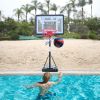 Portable Movable Swimming Pool PVC Transparent Backboard Basketball Stand (Basket Adjustment Height 1.15m-1.35m) Maximum Applicable For 7 # Ball XH