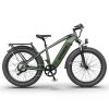 AOSTIRMOTOR New Pattern King 26" 1000W Electric Bike 26in Fat Tire 52V15AH Removable Lithium Battery for Adults KING