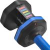 Adjustable Dumbbell - 55lb Single Dumbbell with Anti-Slip Handle; Fast Adjust Weight by Turning Handle with Tray; Exercise Fitness Dumbbell Suitable f