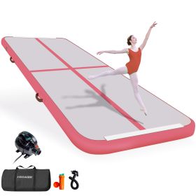 Gymnastics Mat Air Mats 10ft /13ft, Inflatable Tumbling Mat Tumble Track Air Floor with Electric Air Pump for Kids Home Use/Cheerleading/Gym/Outdoor/Y (Color: Pink, size: 13ft)