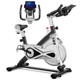 Indoor Cycling Professional Fitness Cycling Exercise Bike With LCD Monitor (Color: Black, Type: Professional Exercise Bikes)