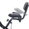 Folding Exercise Bike; Fitness Upright and Recumbent X-Bike with 10-Level Adjustable Resistance; Arm Bands and Backrest