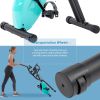 Folding Exercise Bike; Fitness Upright and Recumbent X-Bike with 10-Level Adjustable Resistance; Arm Bands and Backrest